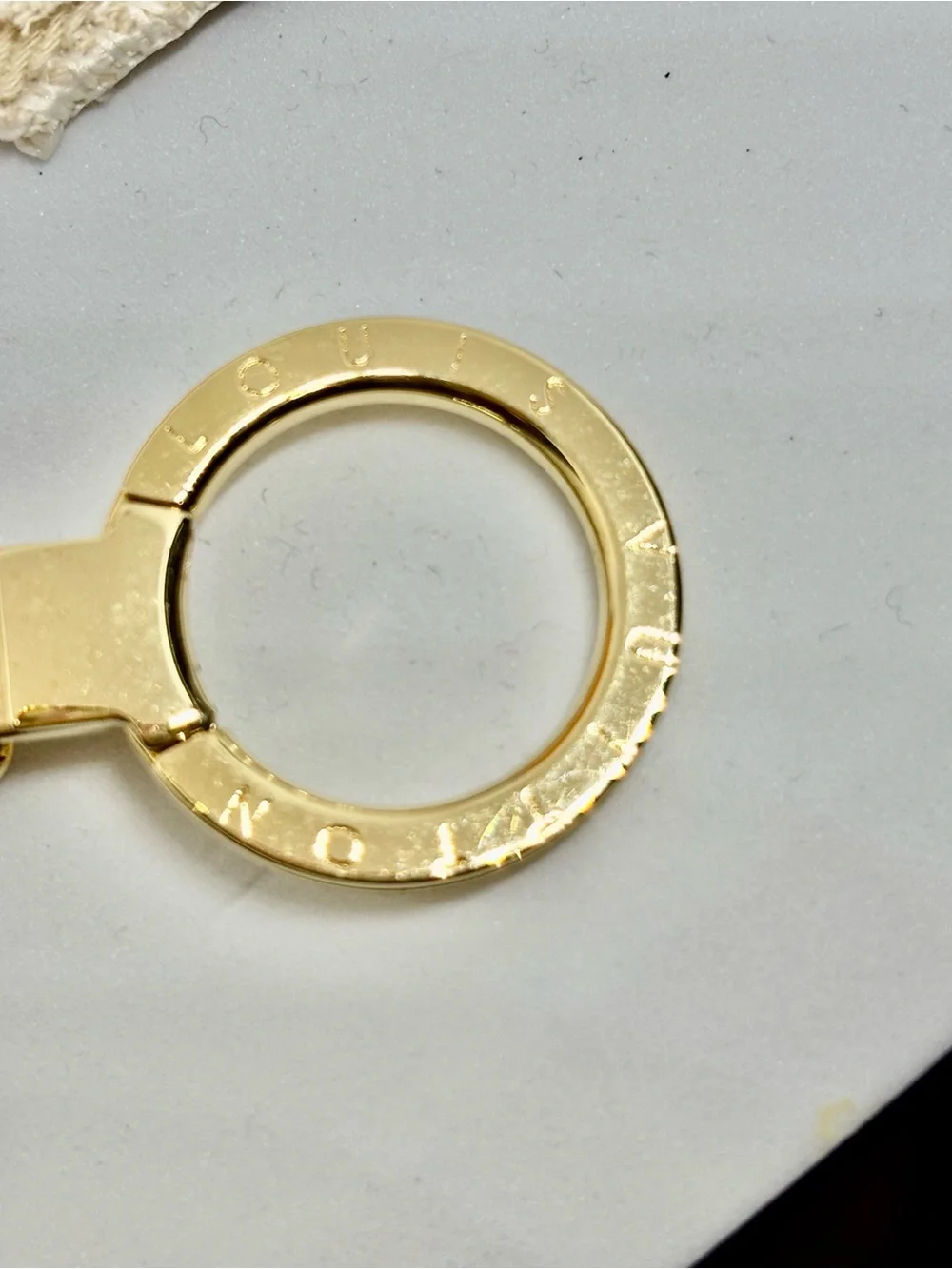 Louis Vuitton Gold & Black Monogram Charm Key Holder